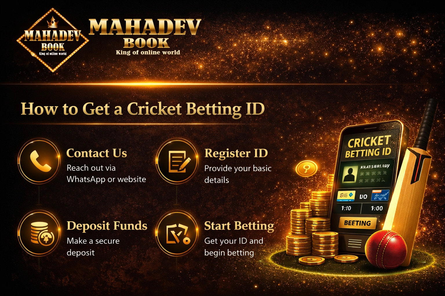 How to get a Cricket Betting ID Mahadev Book steps