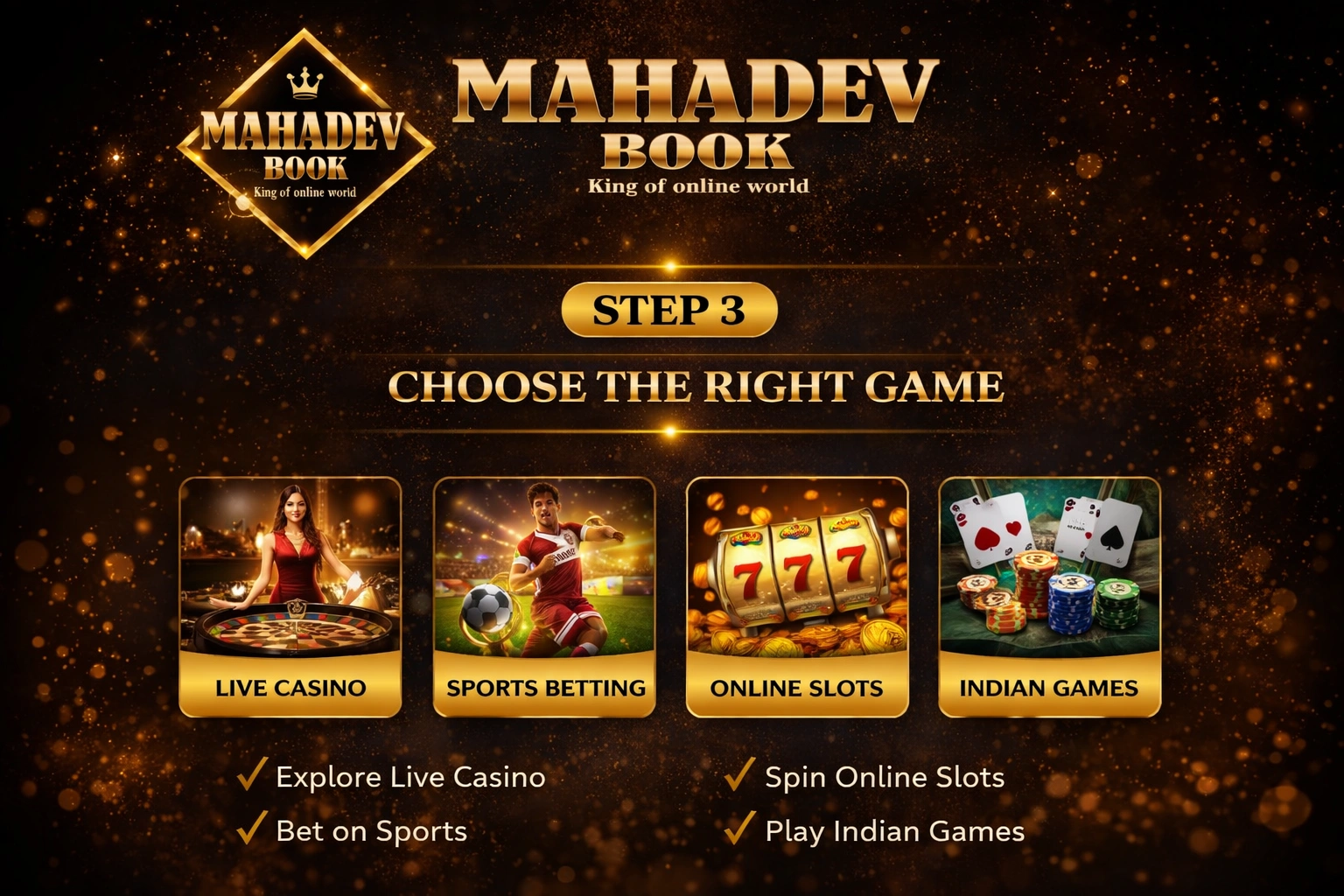 Step 3 choose the right casino game online India Mahadev Book guide