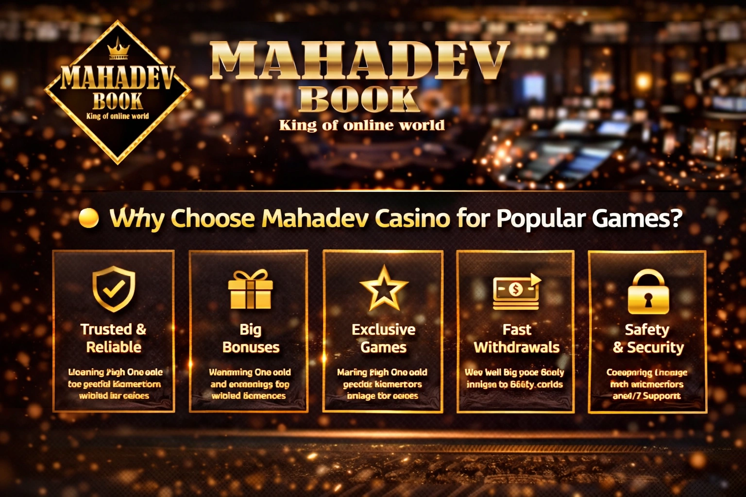 Why Choose Mahadev Casino Popular Games India Trusted Secure Fast Withdrawal Bonus Platform