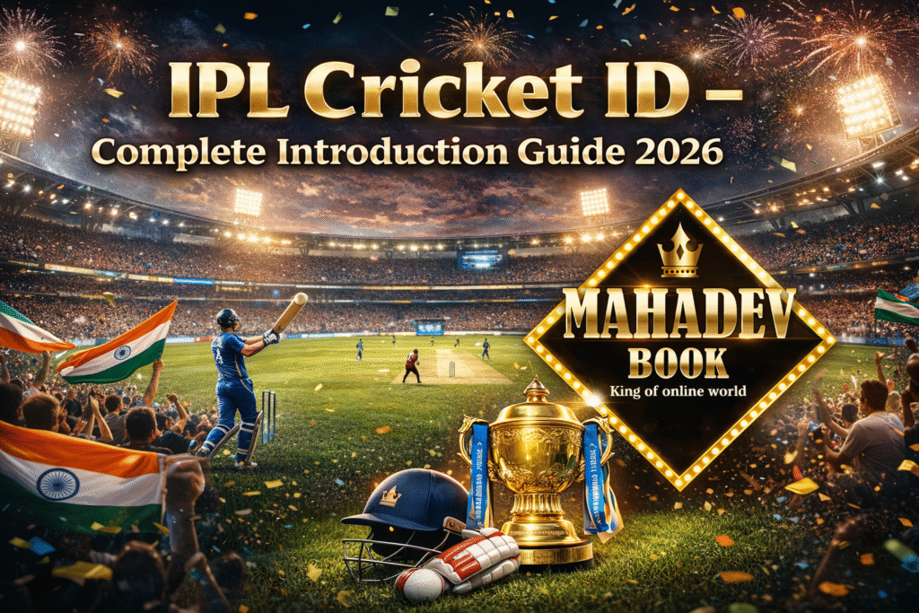 IPL Cricket ID Guide 2026 with Mahadev Book Logo