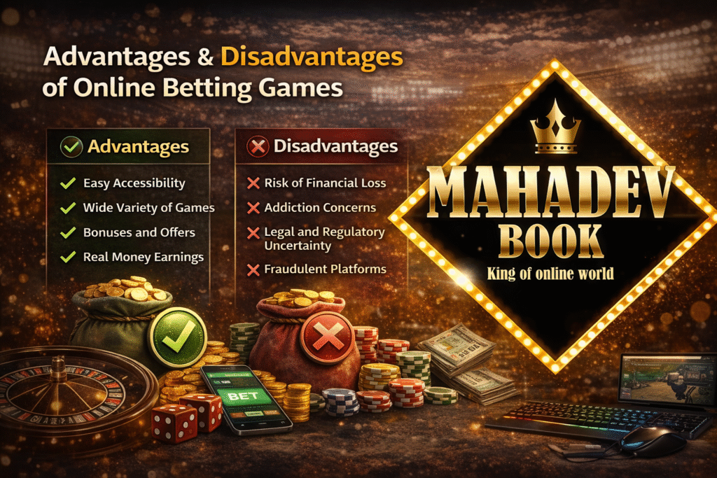 Advantages and disadvantages of online betting games in India 2026 including benefits risks and Mahadev Book platform